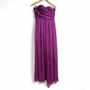 J Crew NWT‎ Silk Magenta Sweetheart Maxi Bridesmaid Dress 6P HoCo Prom Fairycore